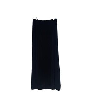 Flax‎ by Jeanne Englehart Black Slinky Long Skirt Size S Elastic Waist